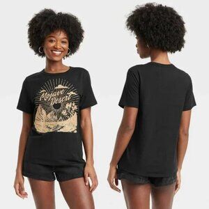 NEW Women's Mojave Desert Short Sleeve Graphic T-Shirt - Black